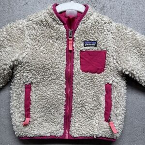 Patagonia toddler Retro-X fleece jacket sherpa cream zip front cozy 2T